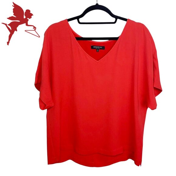 LAFAYETTE 148 Short Sleeve Silk Top - Picture 1 of 7